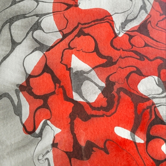 Original Mixed Media Suminagashi Abstract Watercolor Painting, 11x14 - Picture 4 of 5